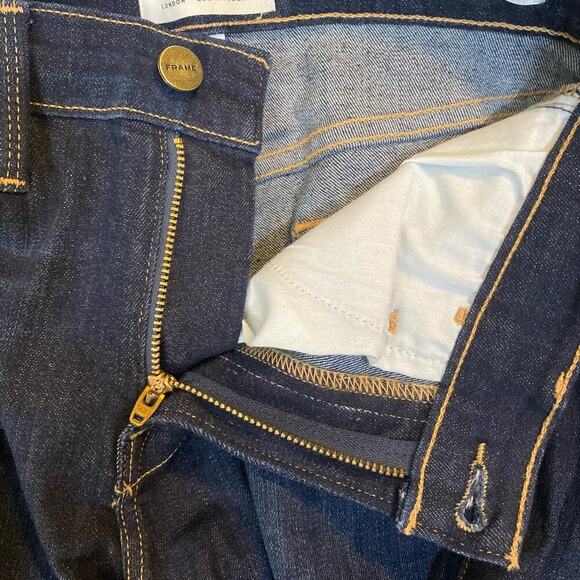 Frame Denim Jeans Women Size 25 Le High Skinny Crop Dark Blue Denim Stretch - Picture 7 of 14
